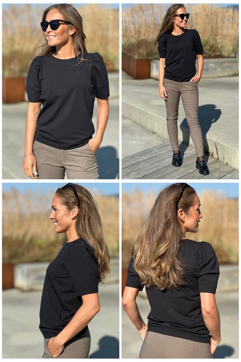 FENJA T-SHIRT M/PUFFERM - SORT