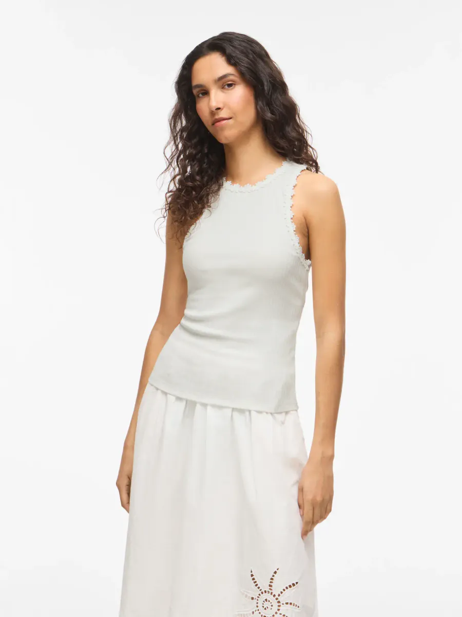 BABIA FLOWER TOPP - HVIT