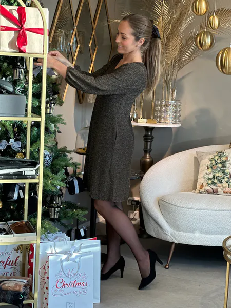 Hovedbilde SPARKLING V-NECK KJOLE - KOBBER