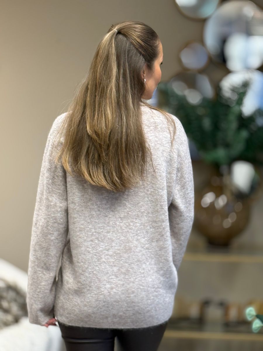 EVALIN PULLOVER - TAUPE MELERT