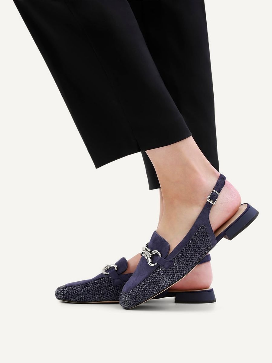 MOKASIN M/SLINGBACK & SPENNE - NAVY