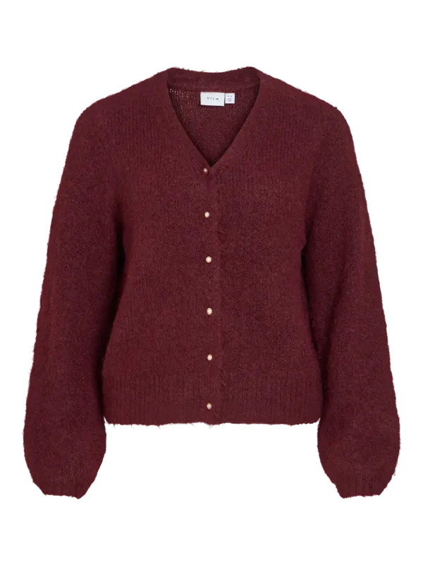 MARLEY V-HALS CARDIGAN - PLOMME