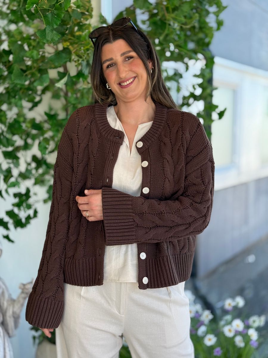 SVEA THEA CABEL CARDIGAN - BRUN