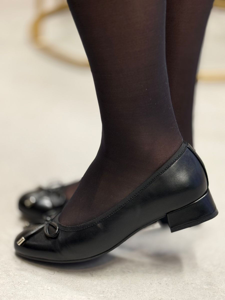 BALLERINA M/LAV HÆL - SORT