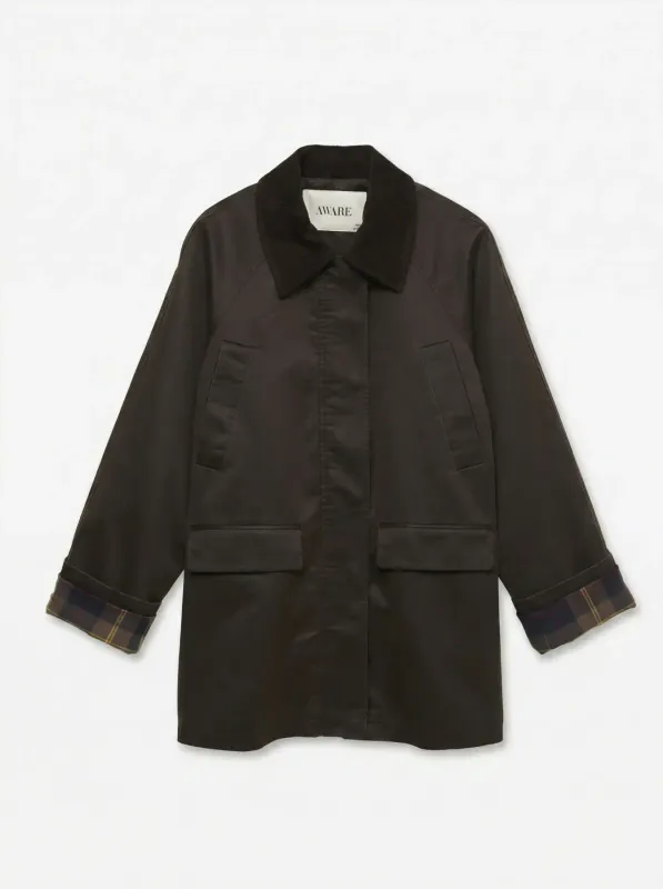 RILEY OILSKIN JAKKE - BRUN