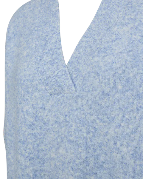 Hovedbilde EVALIN V-HALS PULLOVER - LYS BLÅ MELERT
