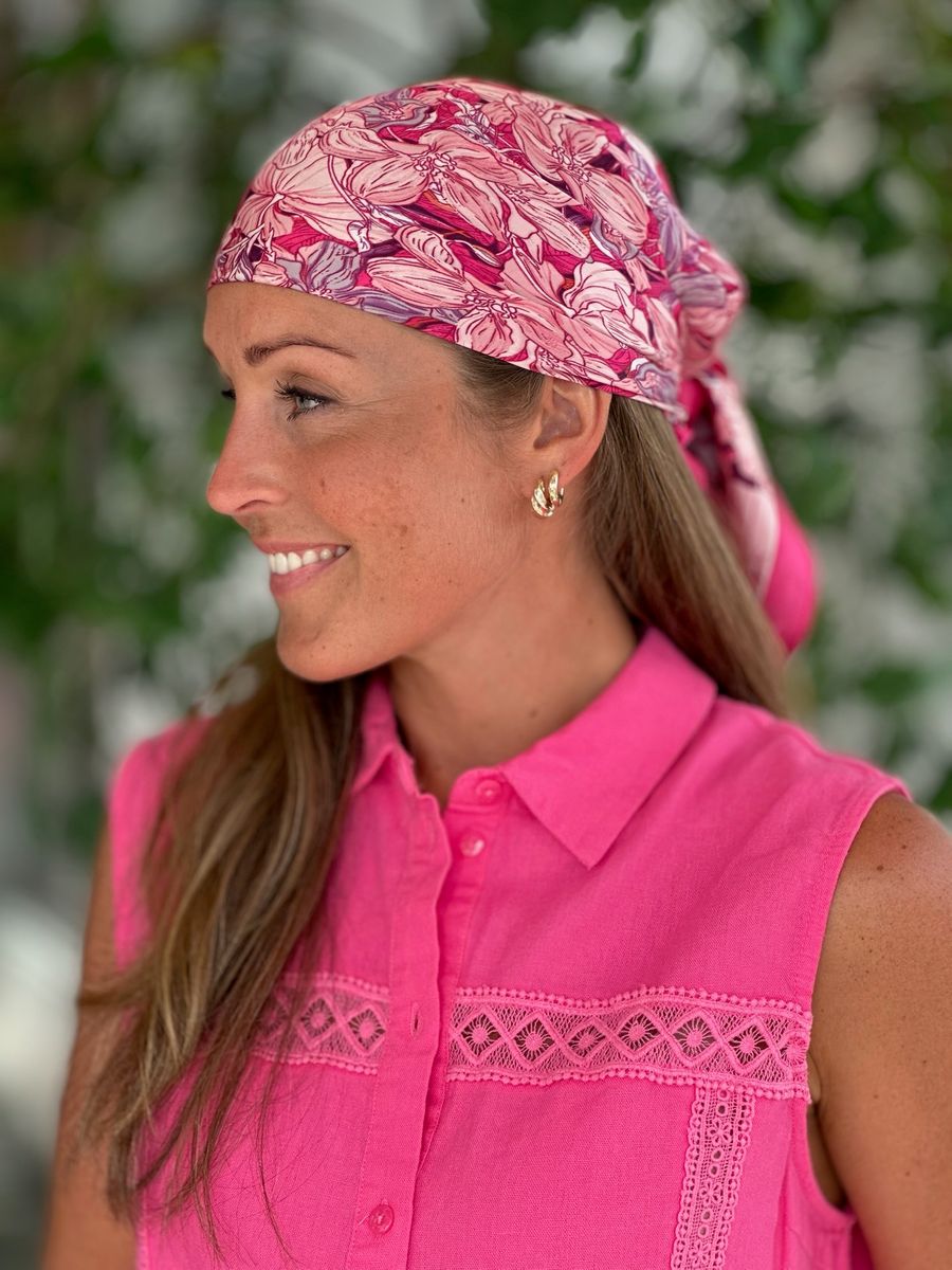 SKJERF SILKEMIX BLOMSTER - CERISE