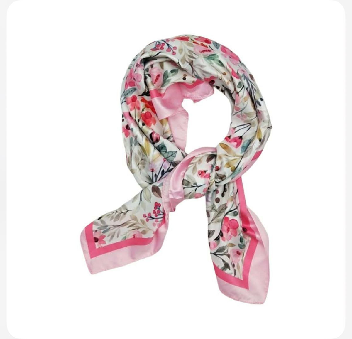 SKJERF SILKELOOK - ROSA BLOMSTER