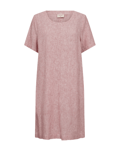 Hovedbilde  LAVA LIN/VISCOSE KJOLE STRIPET - RØD/OFFWHITE