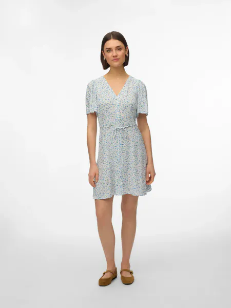 Hovedbilde MALBA MIDI KJOLE FLOWER - LYSBLÅ