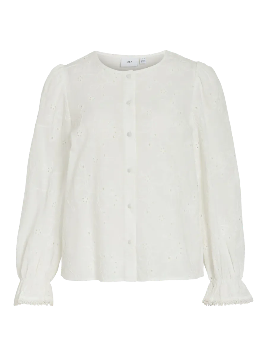 JEA EMBRO BLUSE - OFFWHITE