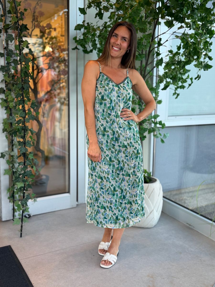 EMMA STROPPE KJOLE ANKEL - GRØNN PRINT