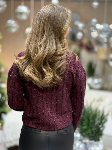 Hovedbilde OTTA CARDIGAN M/SLØYFE - PLOMME