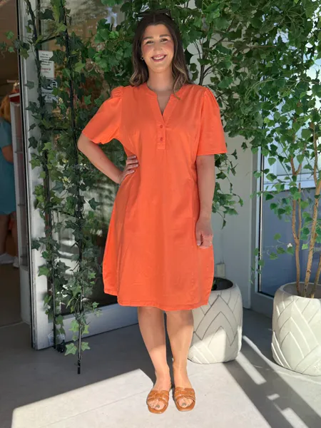Hovedbilde LANEY KJOLE M/KORT ERM - ORANGE