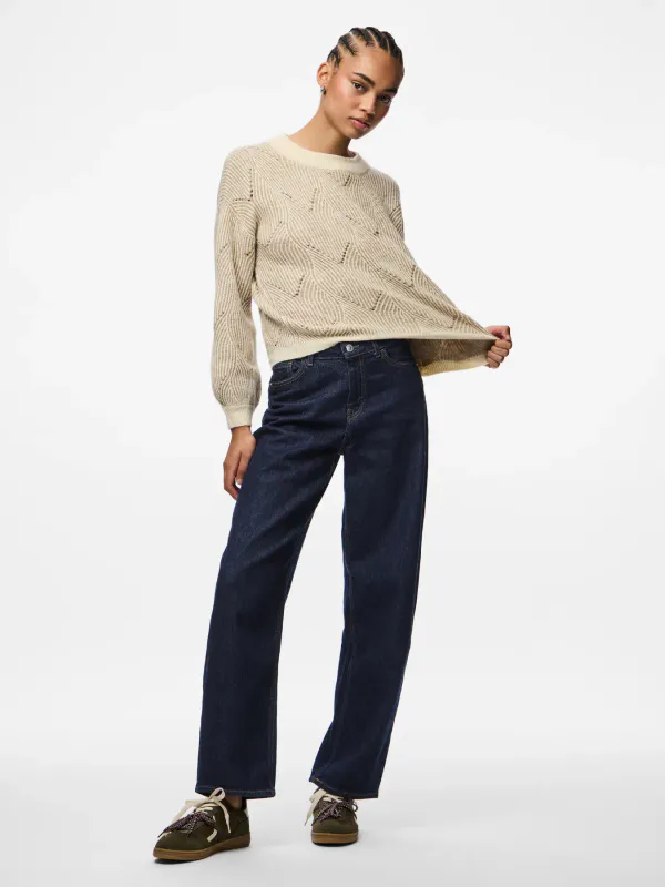 JENNA KNIT GENSER - SAND/OFFWHITE