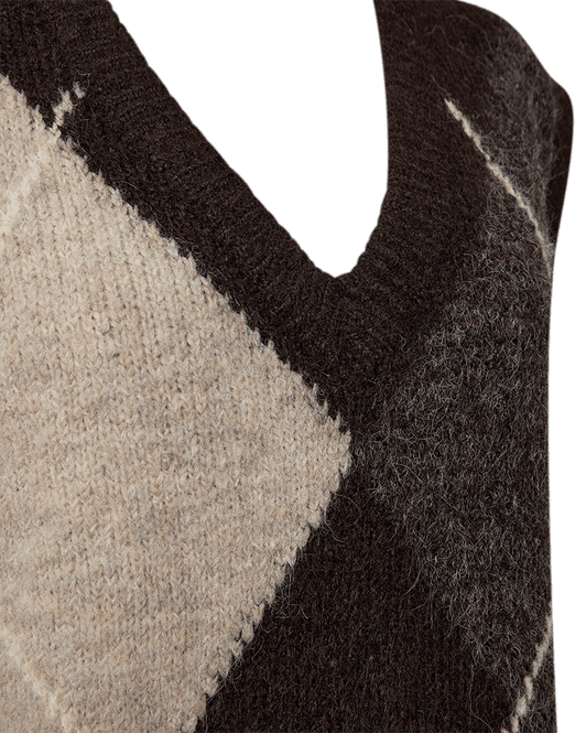Hovedbilde LULU VEST M/ARGYLE - BRUN / CAMEL