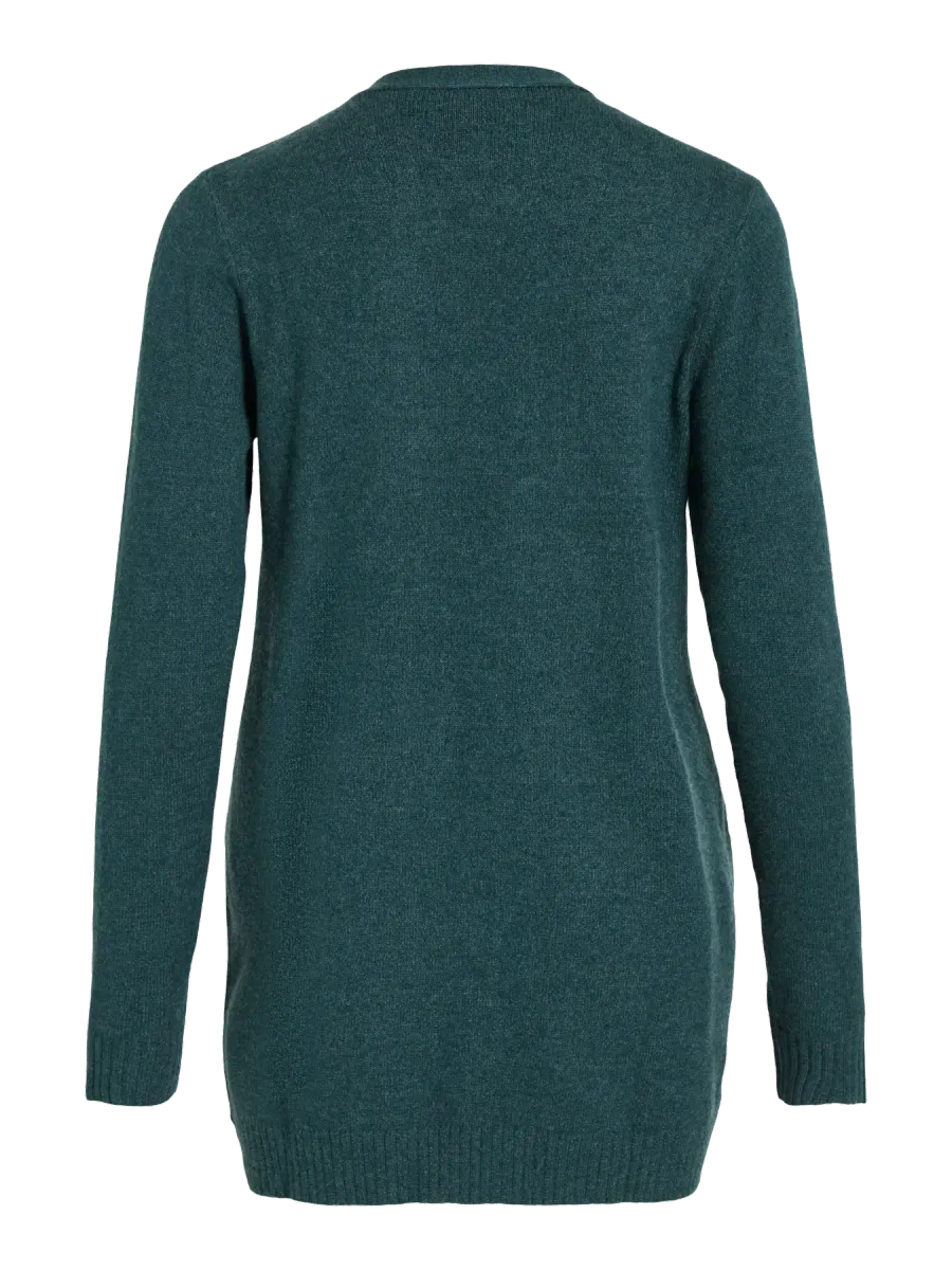 VIRIL CARDIGAN LANG - SMARAGDGRØNN