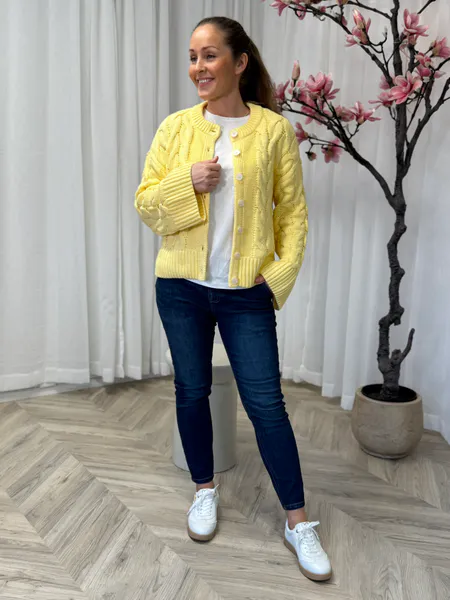 Hovedbilde SVEA THEA CABEL CARDIGAN - GUL