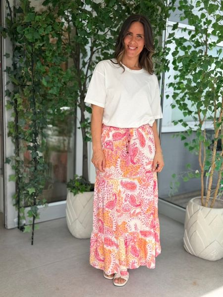 Hovedbilde NINA SKJØRT PAISLEY - ROSA/ORANGE