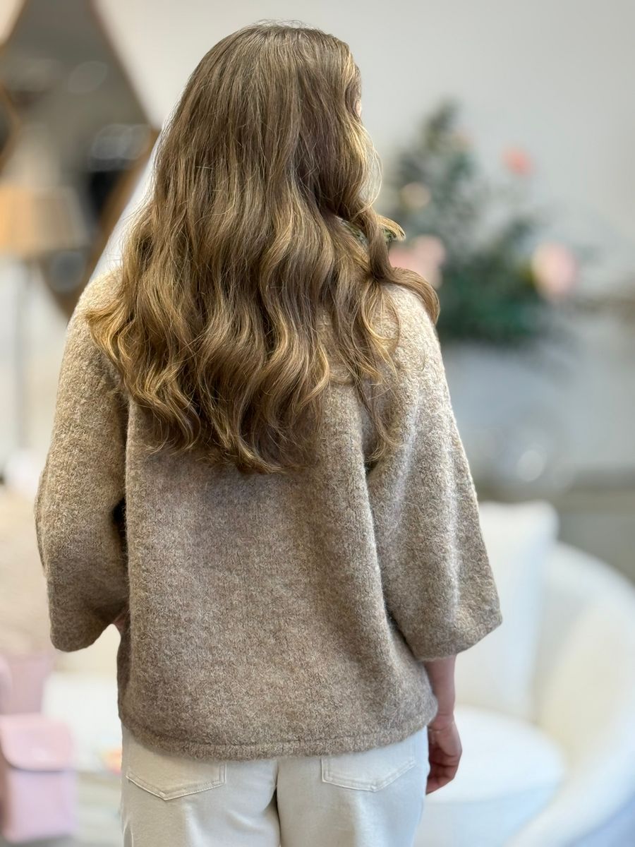 GRSLULU CARDIGAN - CAMEL MELERT 