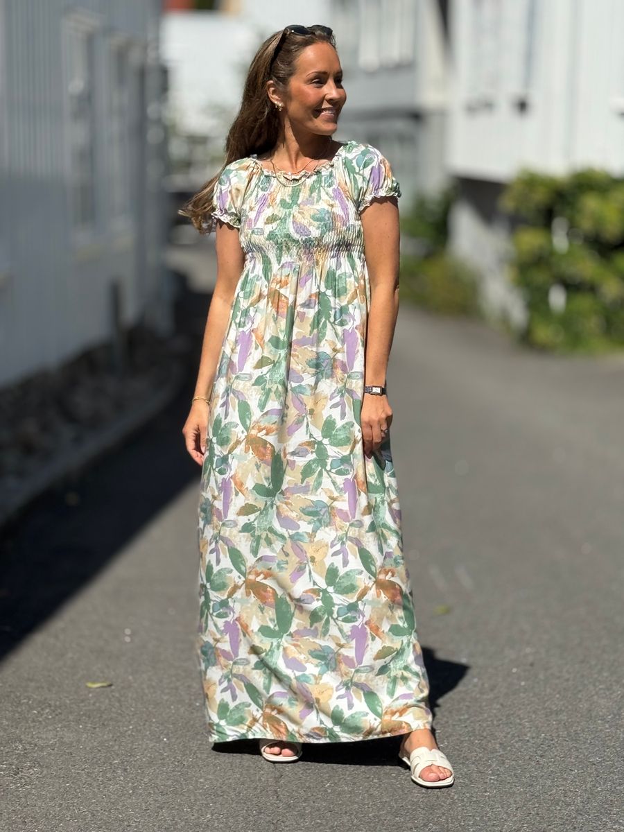 LISE MAXI DRESS - GRØNN MIX