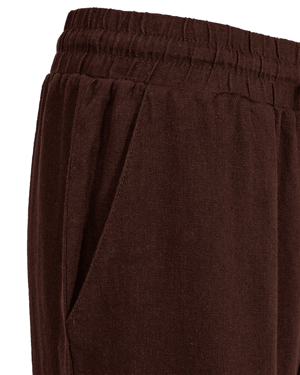 LAVA LIN/VISCOSE BUKSE ANKEL - BRUN