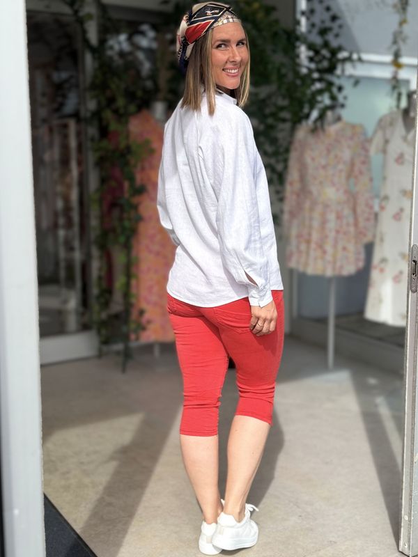 PATTI CAPRI BOMULLSTWILL M/ZIP - RØD