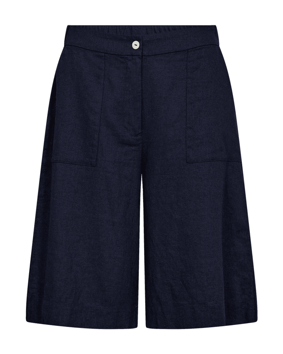 LAVA LIN/VISCOSE CULOTTE SHORTS - NAVY