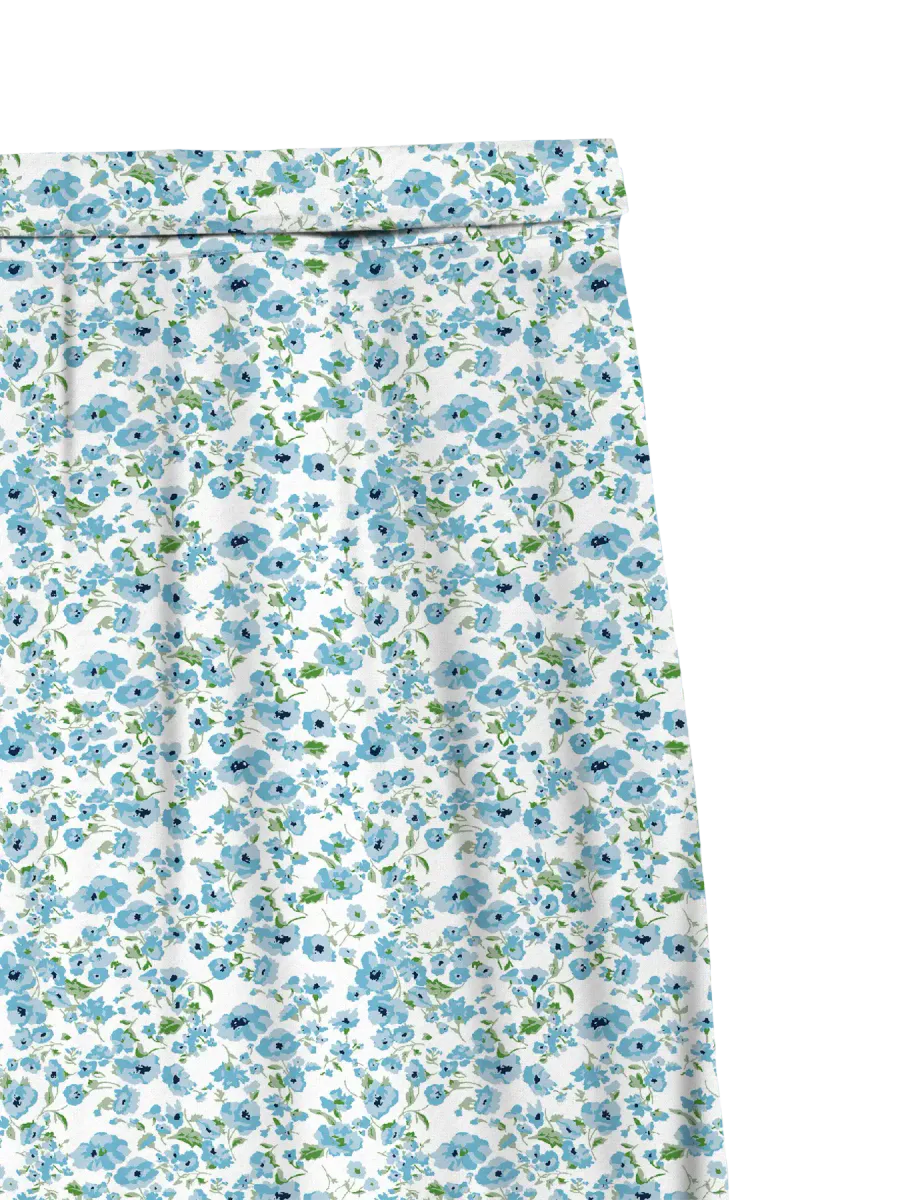 ALBA SKJØRT FLOWER - LYSBLÅ