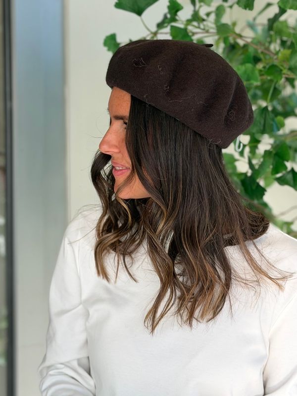 BELLA BERET I ULL - BRUN