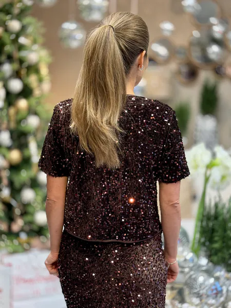 Hovedbilde BELIEVE PALJETT TOPP - BRUN