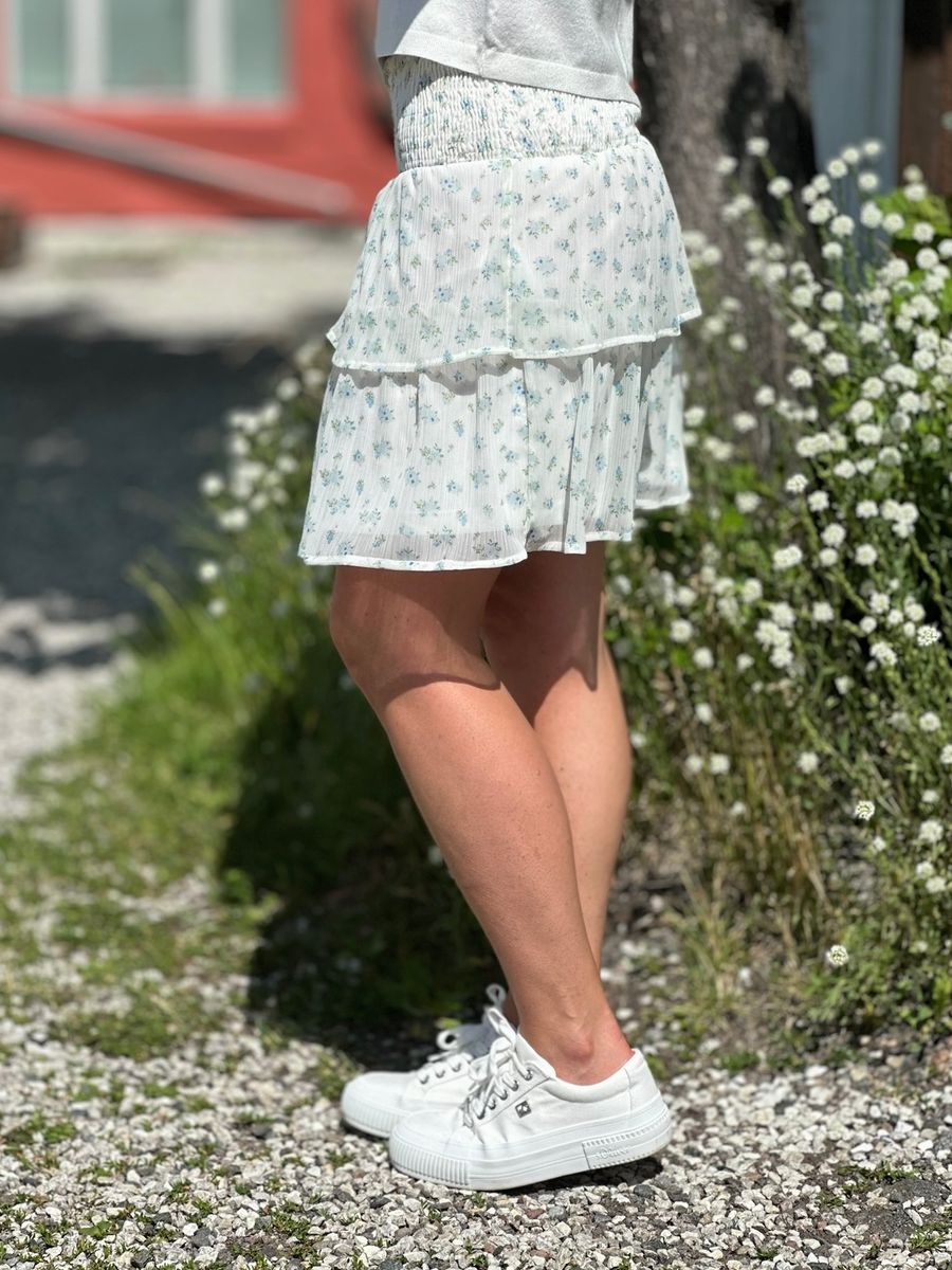 SMILLA SMOCK SKJØRT - HVIT / LYS BLÅ