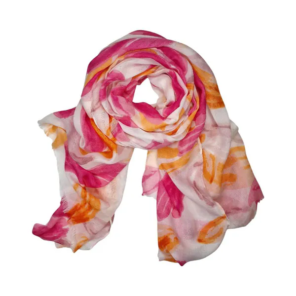 Hovedbilde SKJERF LANGT MØNSTRET - ROSA / ORANGE / HVIT