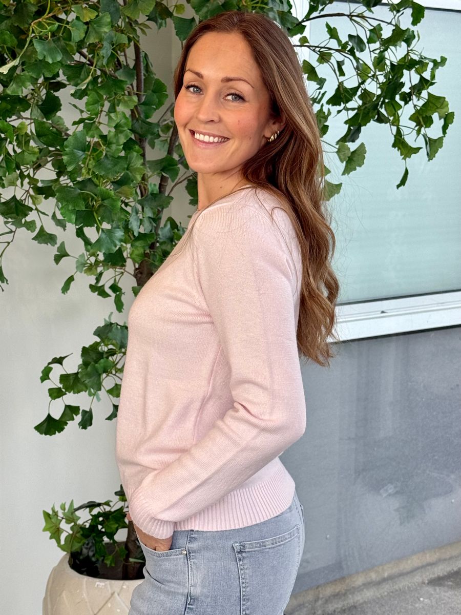 VIRIL GENSER O-NECK - LYS ROSA MELERT