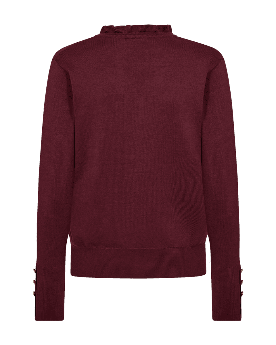 KATIE GENSER FRILL & V-HALS - PLOMME