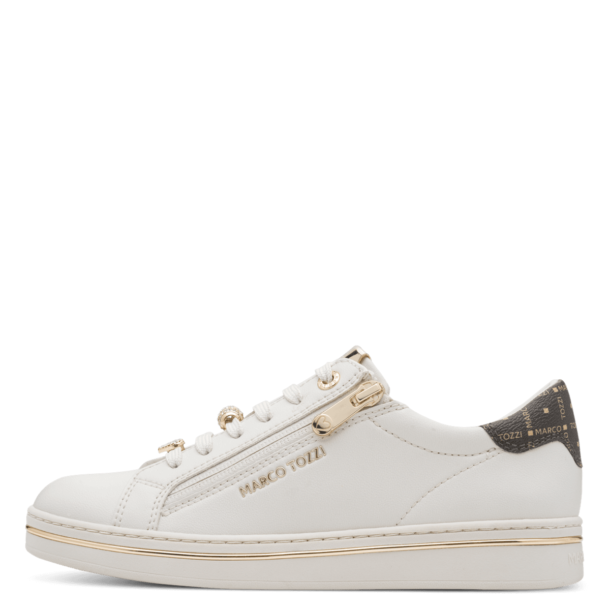 SNEAKERS M/ GULL DETALJER - CREAM