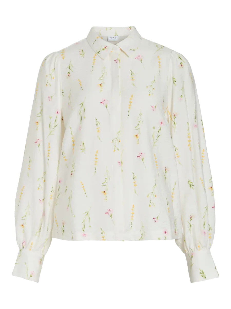 GITI LORE SKJORTE FLOWER - OFFWHITE
