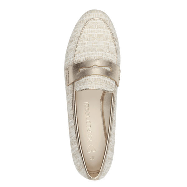 Hovedbilde MOKASIN BOUCLE M/GULL DETALJER  - CREAM