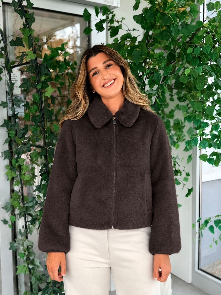 SOLAIMA FAUX FÜR  JAKKE - BRUN