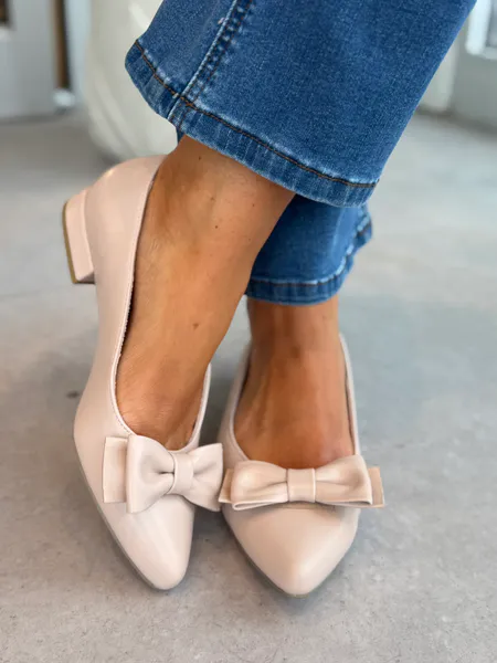 Hovedbilde PUMPS LAV HÆL M/BOW - ROSE
