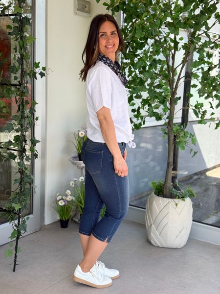 Hovedbilde LAVA LIN/VISCOSE BLUSE M/KNYTING - HVIT