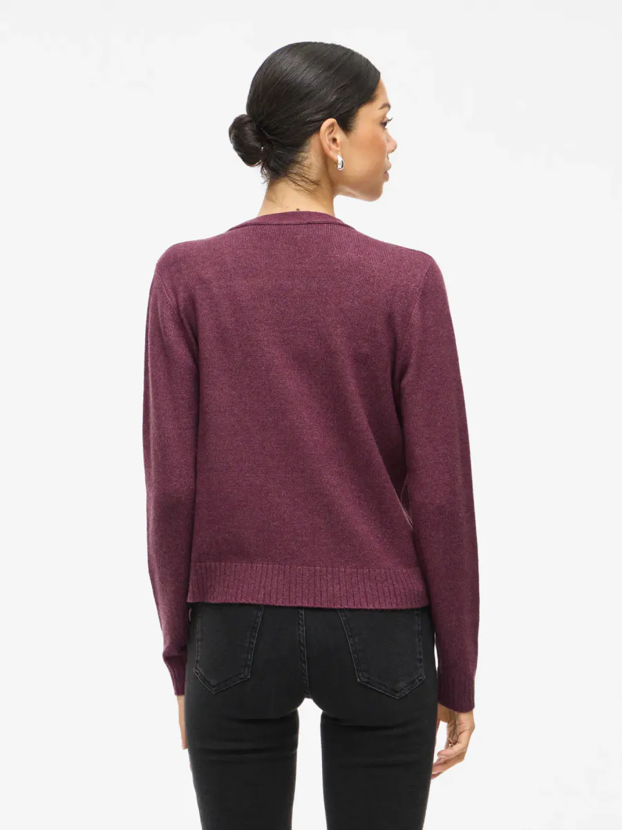 VIRIL SHORT CARDIGAN - PLOMME
