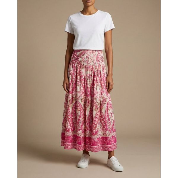 Hovedbilde BELLA BIG PAISLEY SKJØRT - CERISE