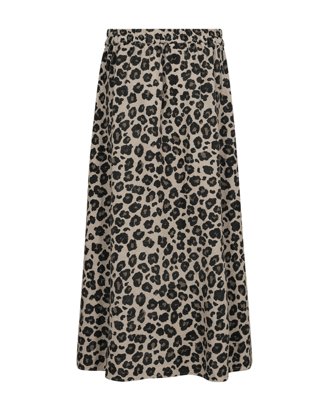 LAVISCO LIN/VISCOSE SKJØRT - LEOPARD