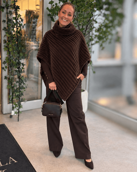 Hovedbilde CUT FAUX FUR PONCHO - BRUN