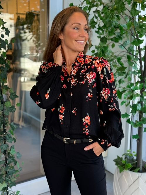 Hovedbilde ELMA BLUSE FLOWER - SORT