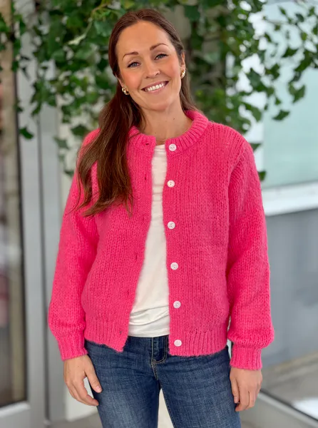 Hovedbilde WILO STRIKKET CARDIGAN - HOT PINK