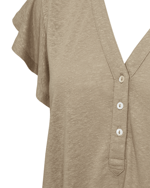 LAVINA TOPP M/KNAPPER - CAMEL