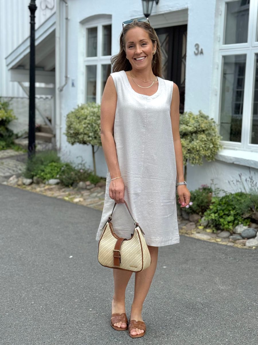 VESKE M/STRUKTUR - NATUR / COGNAC