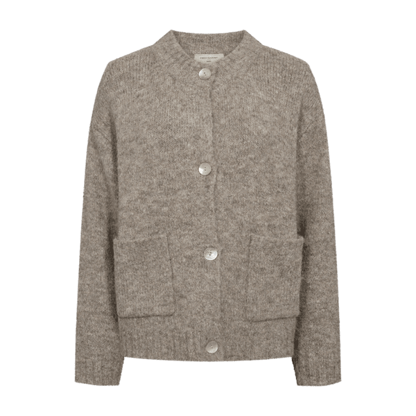 Hovedbilde GRSLULU CARDIGAN M/LOMMER  - TAUPE MELERT